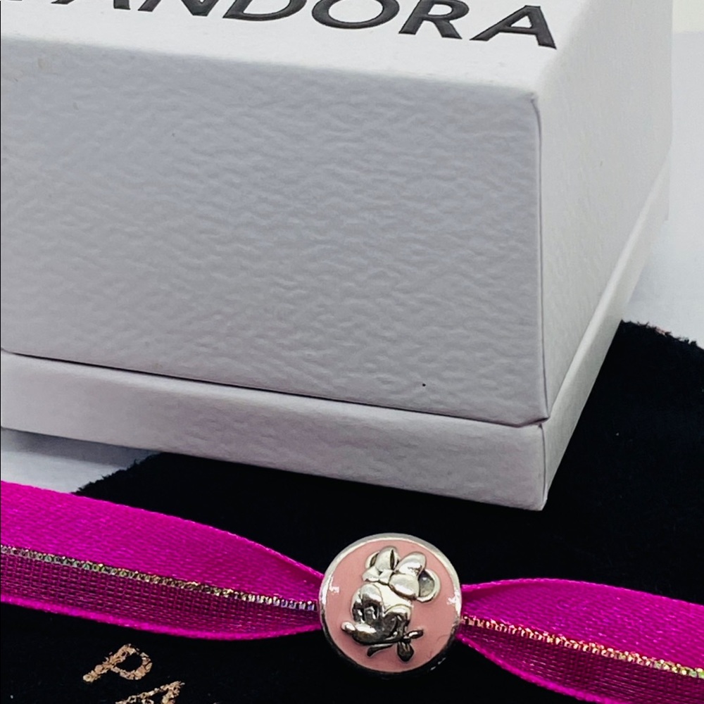 Pandora Authentic Minnie Mouse Charm Retired SSPink Enamel 797170EN9 Disney - Picture 2 of 5